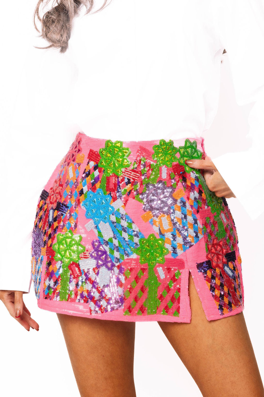 Full Sequin Multi Present Skirt