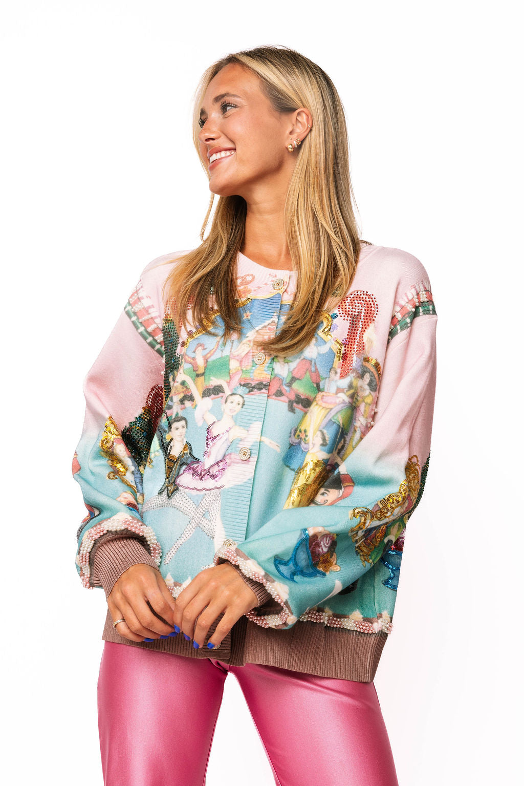 Multi Nutcracker Ballet Scene Cardigan