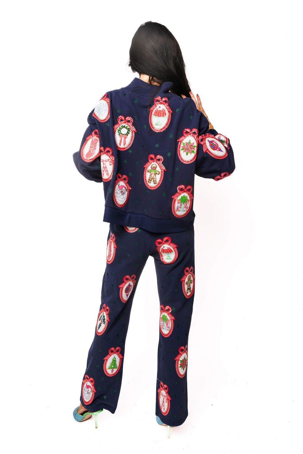 Sample Navy Christmas Wallpaper Sweatpants