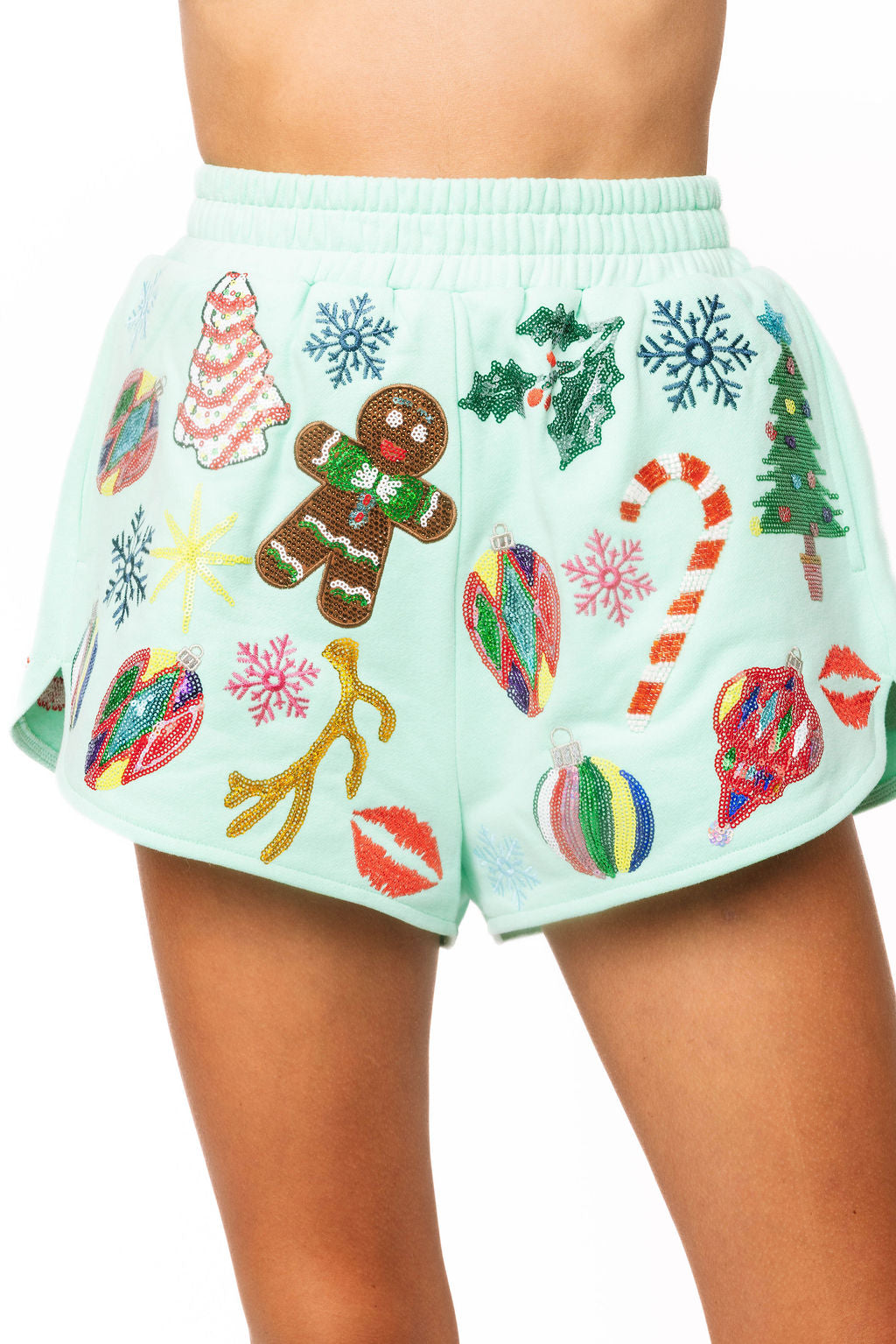Mint Multi Christmas Icons Short