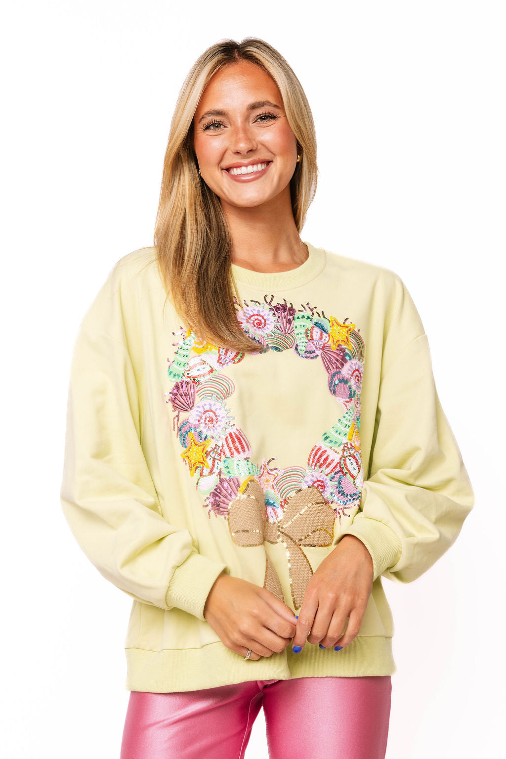 Green Multi Shell Wreath Sweatshirt