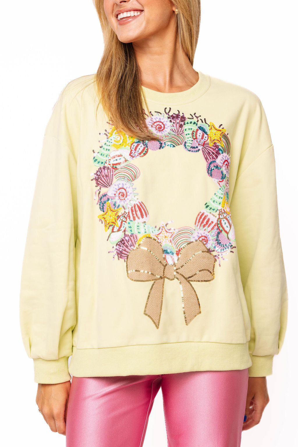Green Multi Shell Wreath Sweatshirt