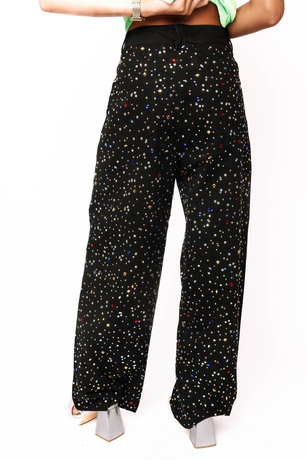 Black Multi Rhinestone Jeans