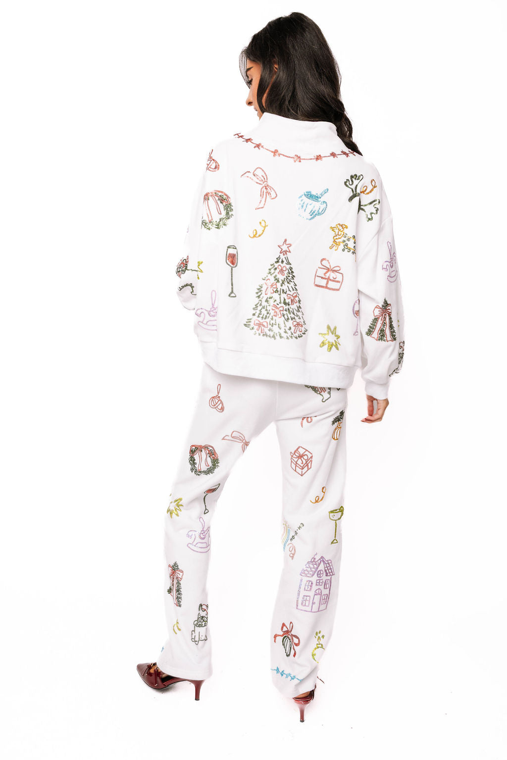 Sample White Christmas Icons Sweatpants
