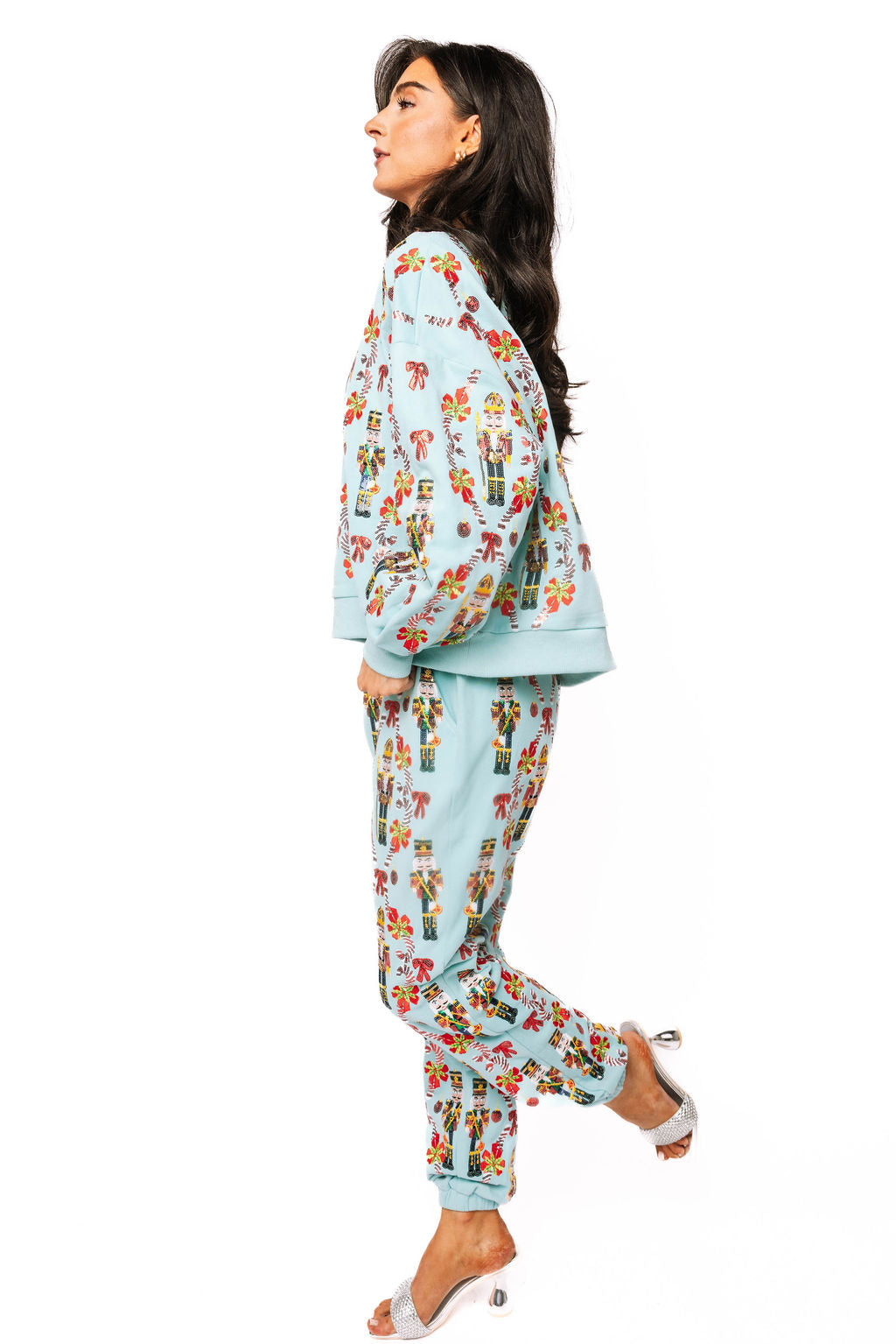 Aqua Nutcracker & Candy Cane Sweat Pant