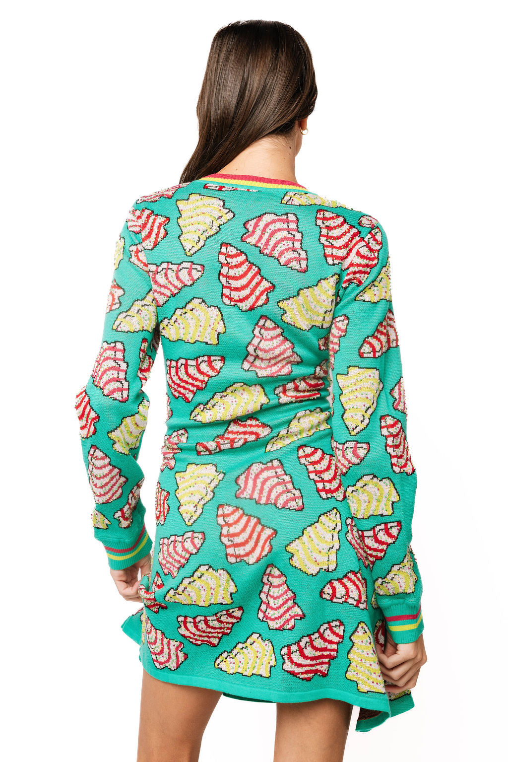 Sample Green Christmas Cookie Knit Dress