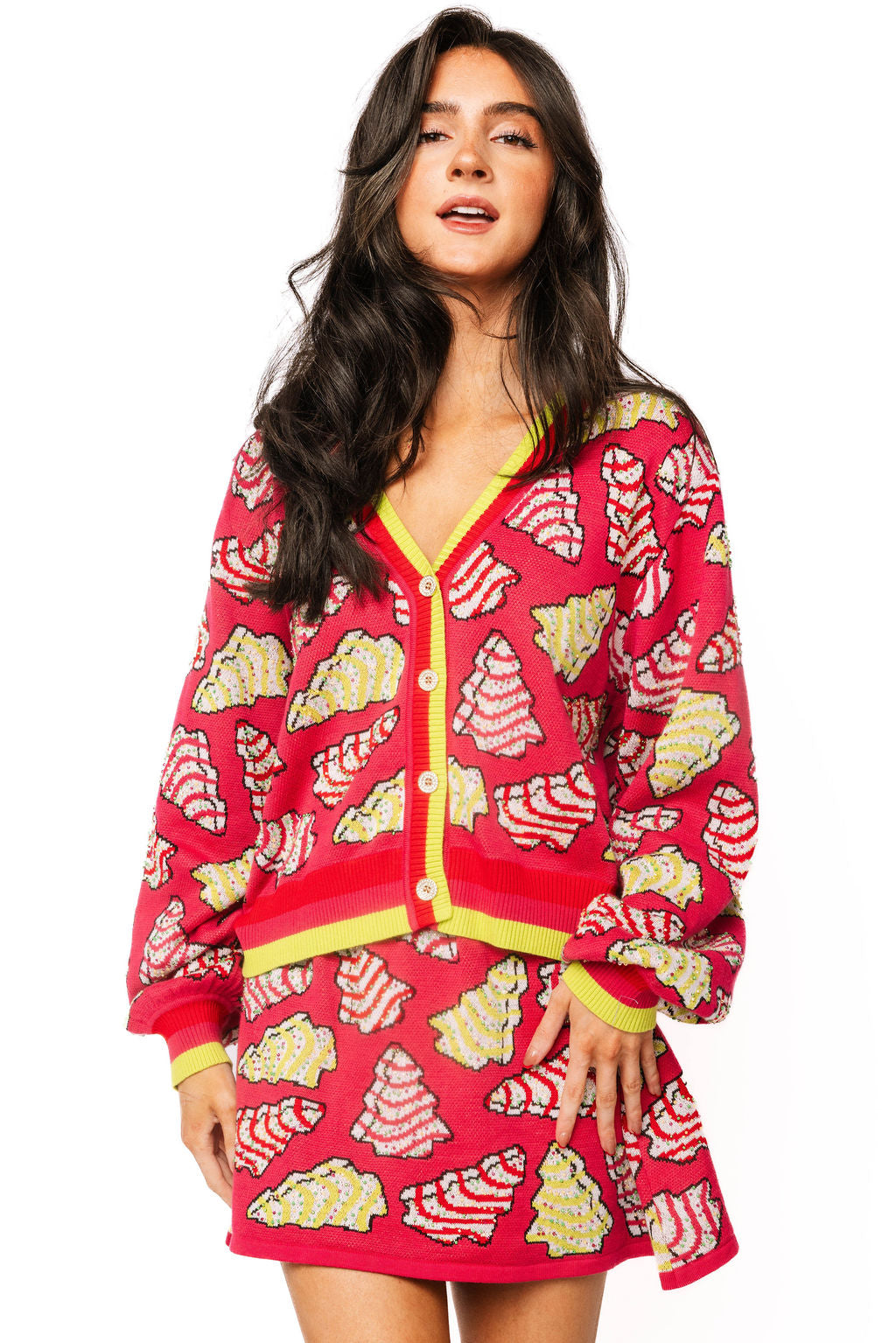 Hot Pink Christmas Cookie Cardigan