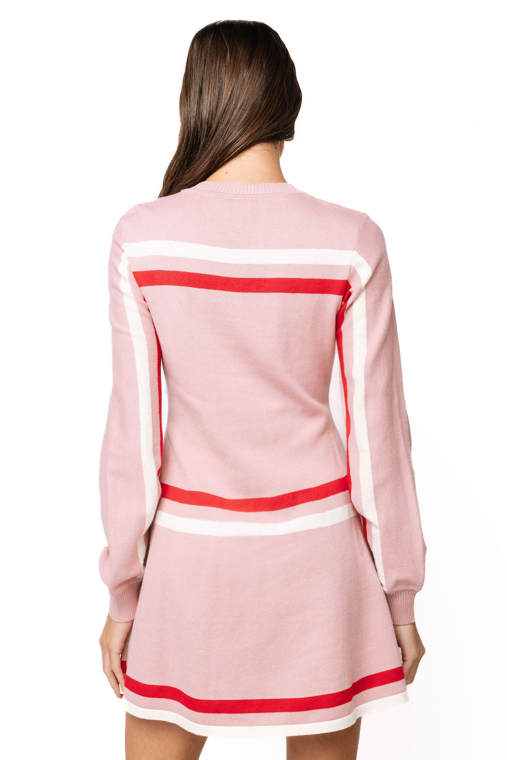 Sample Light Pink 'Santa Baby' Striped Knit Dress