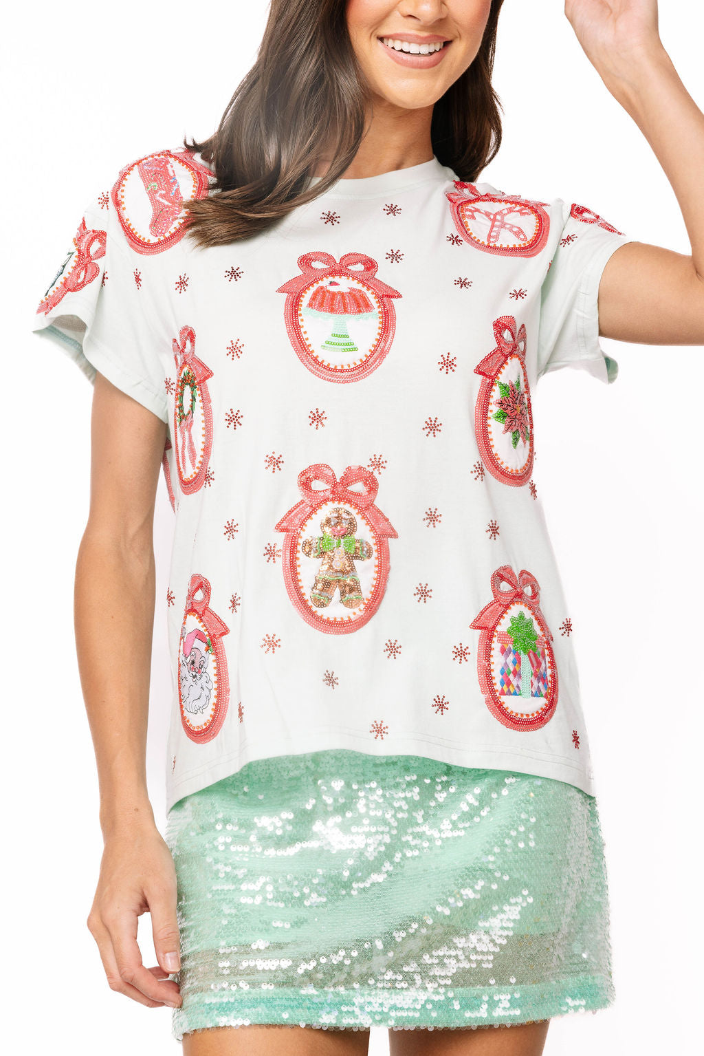 Light Blue Christmas Wallpaper Tee