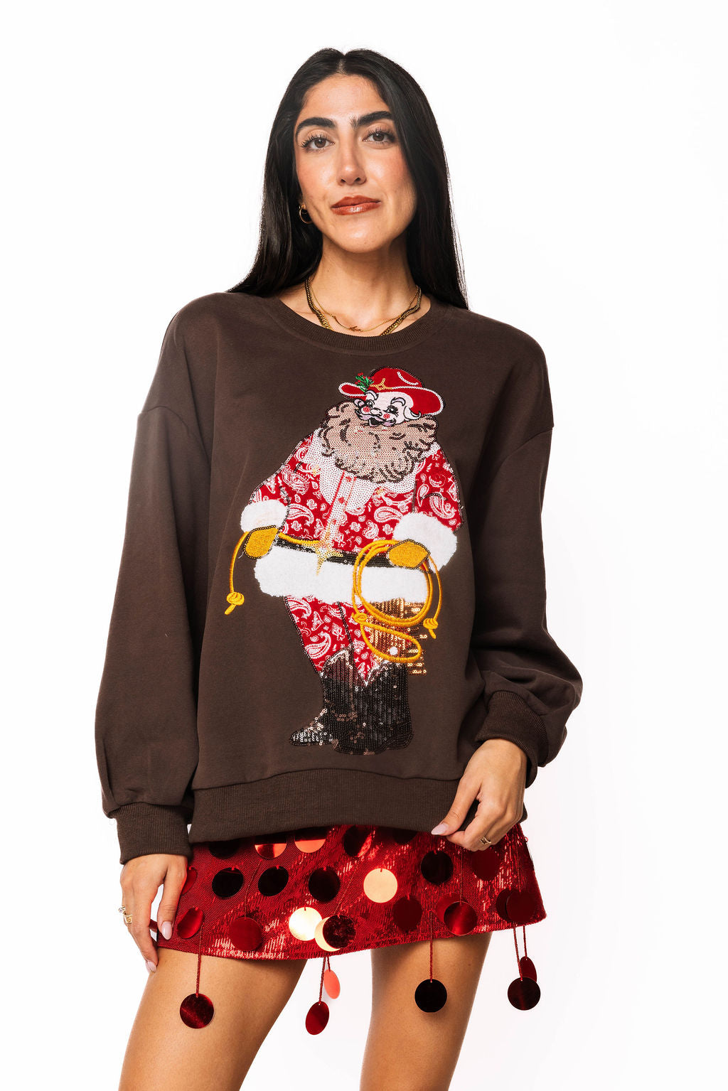 Brown Cowboy Santa Sweatshirt