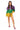 Purple, Green & Gold Colorblock Full Rhinestone Long Sleeve Romper