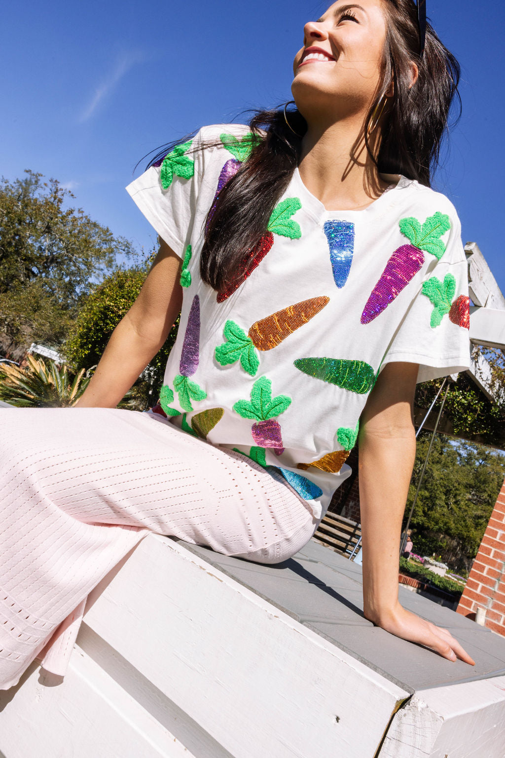 White Multi Carrot Tee