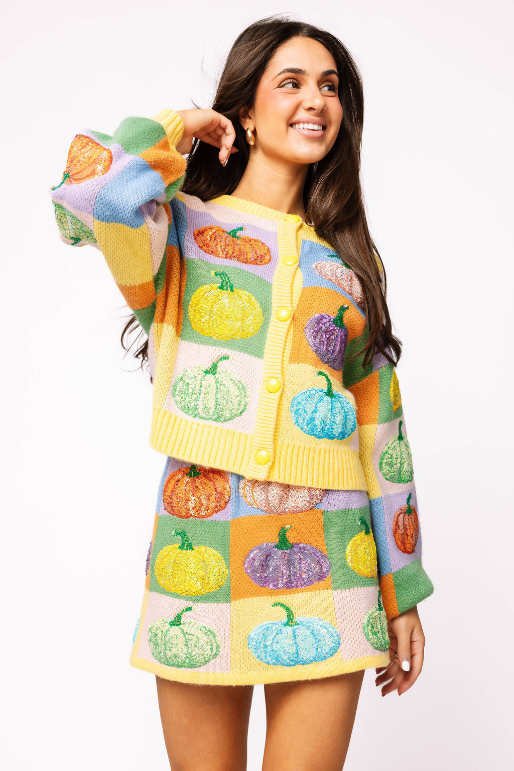 Pastel Colorblock Pumpkin Skirt