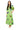 Green Multi Butterfly Button Up Cotton Midi Dress