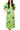 Green Multi Butterfly Button Up Cotton Midi Dress