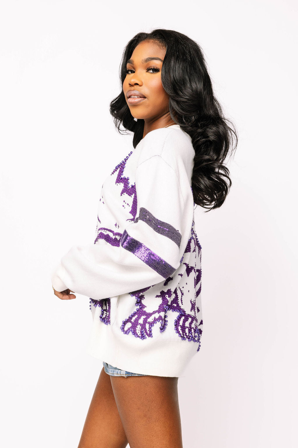 Licensed Sample - TCU Oversized Mascot Sweater
