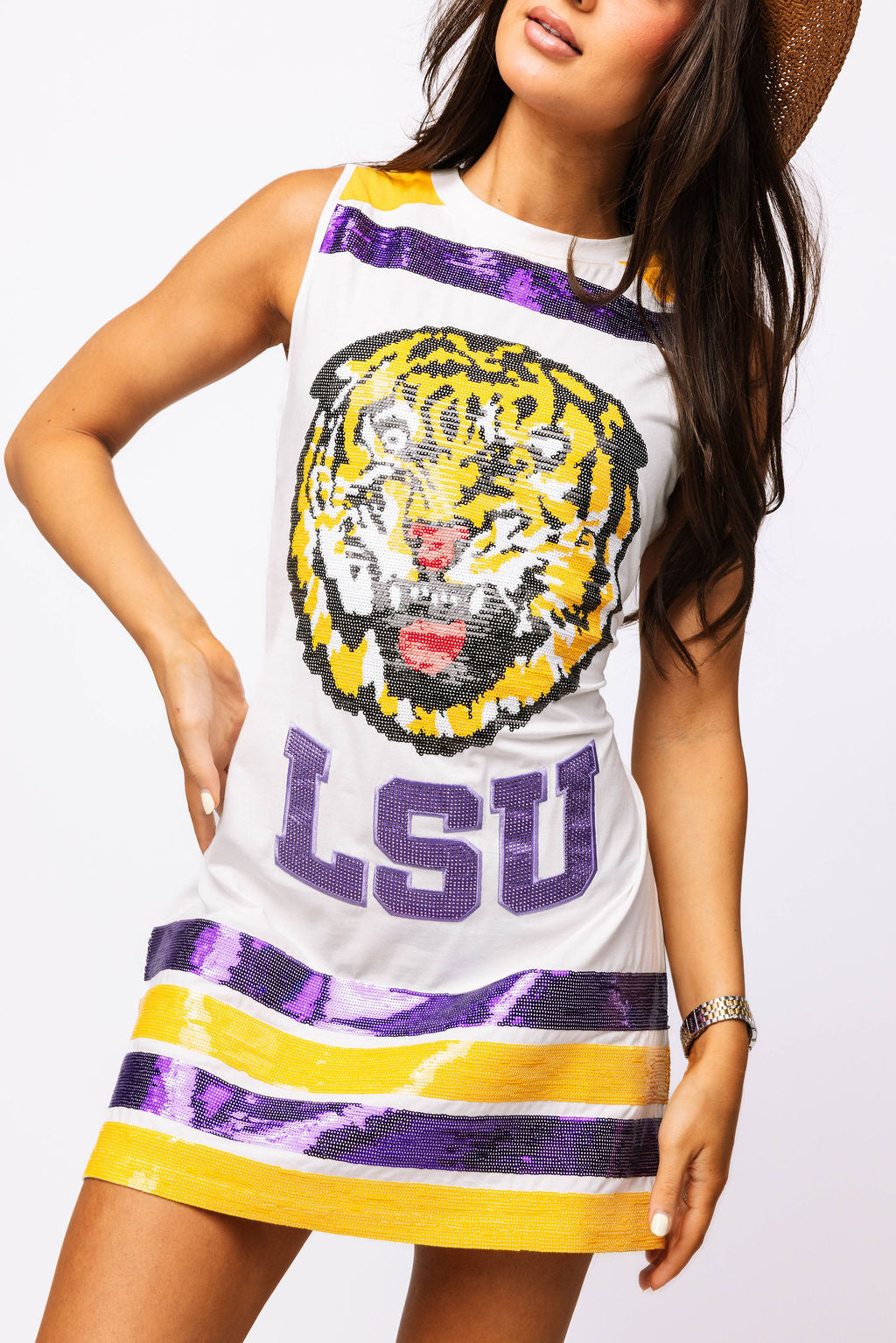 Licensed LSU Striped Tank Dress