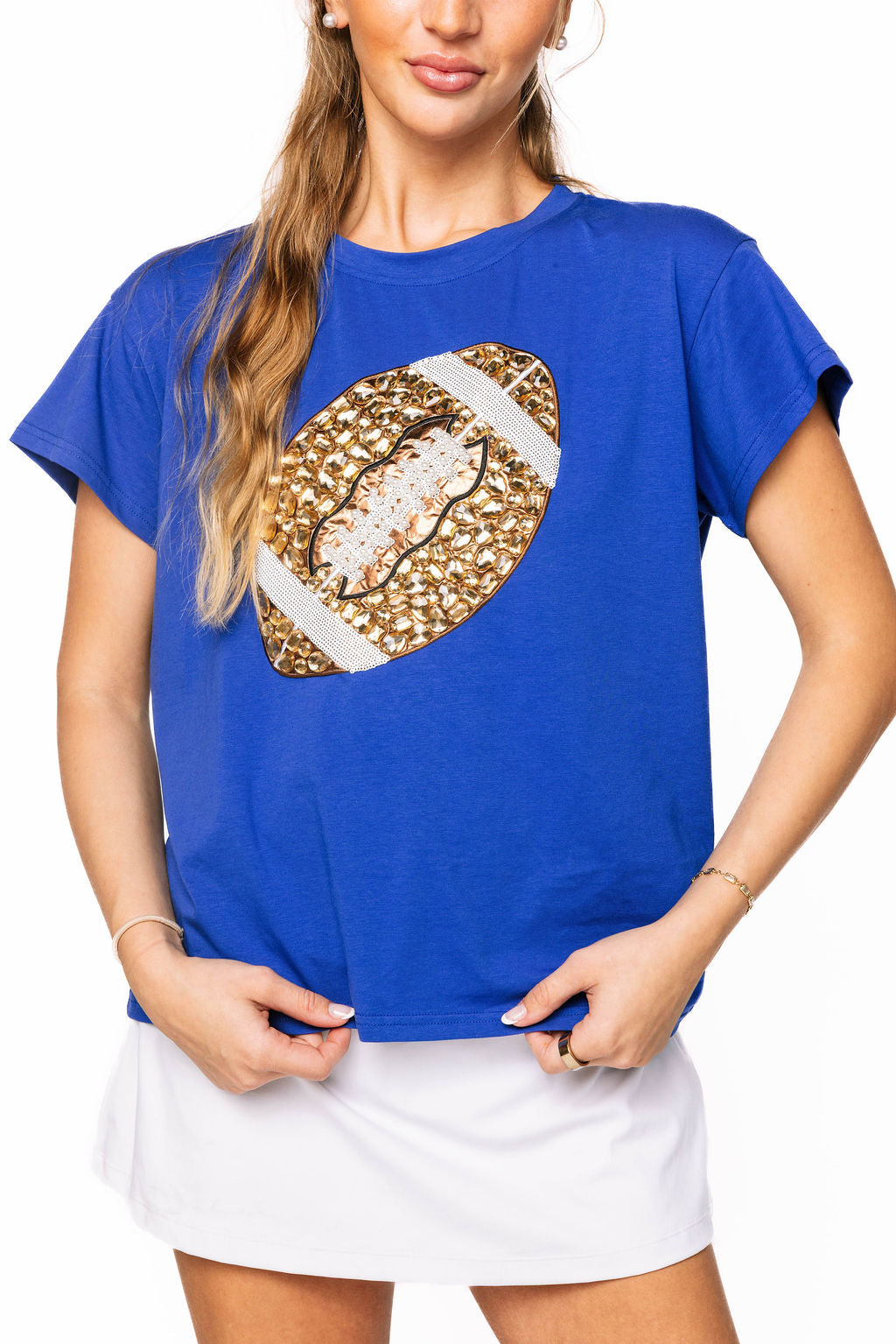 Royal Jeweled Football Tee