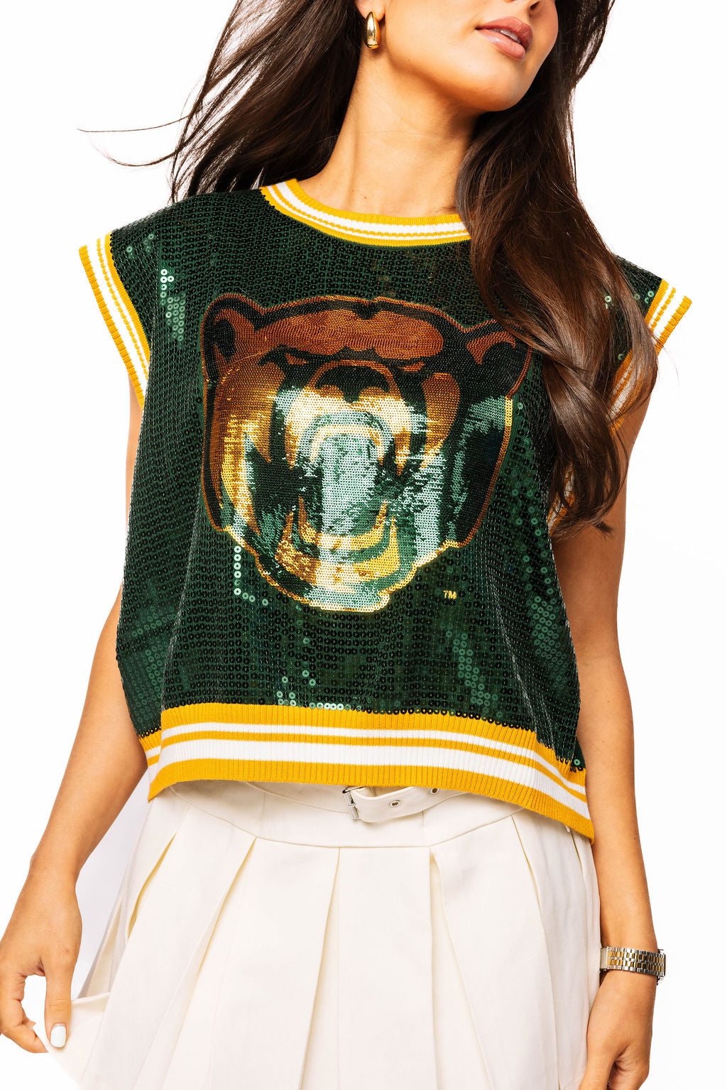 Licensed Baylor Full Sequin Mascot Tank