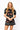 SAMPLE -  Black Footballs & Stars Poof Sleeve Knit Top and Skirt Set