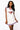 Licensed Sample - SMU White V Neck Striped Cuff Sweater Vest Dress