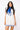 Licensed Sample - Memphis White V Neck Striped Cuff Sweater Vest Dress