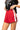 SAMPLE - Crimson Sweatshirt Shorts with White Sequin Side Stripe