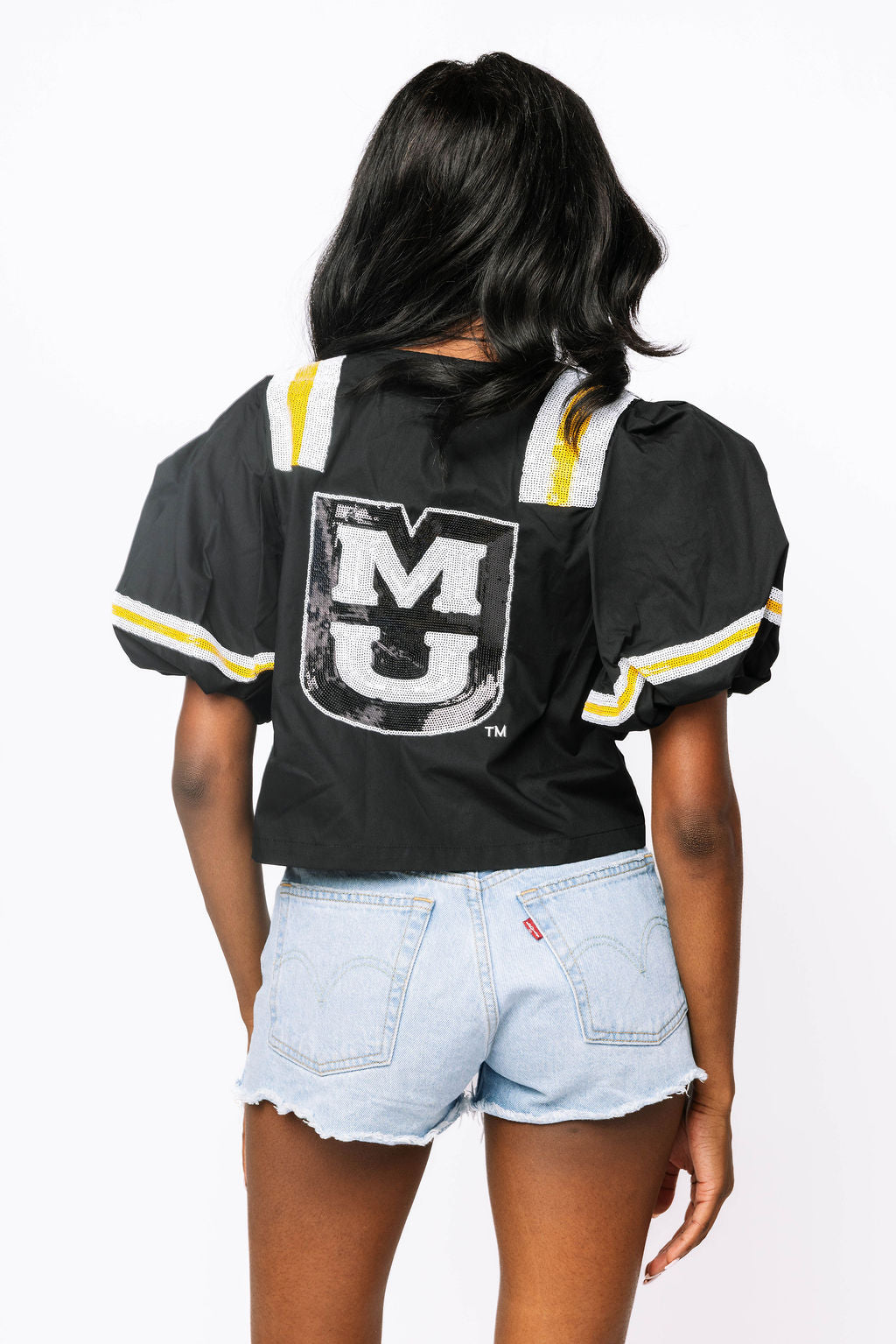 Licensed Sample - Mizzou Cotton Tie Front Jersey Top