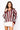 SAMPLE -  Maroon & Grey Sequin Striped LS Button Down