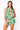 SAMPLE - Green Plaid Rhinestone Football Tie Front Tank and Shorts Set