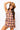 SAMPLE - Orange Plaid With Rhinestone Footballs Tie Back Dress