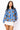 SAMPLE - Blue Plaid Rhinestone Football Button Down LS Shirt