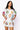 SAMPLE - White V Neck Groovy Scattered Football Top and Shorts Set