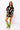 SAMPLE - Black V Neck Groovy Scattered Football Top and Shorts Set