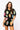 SAMPLE - Black V Neck Groovy Scattered Football Top and Shorts Set