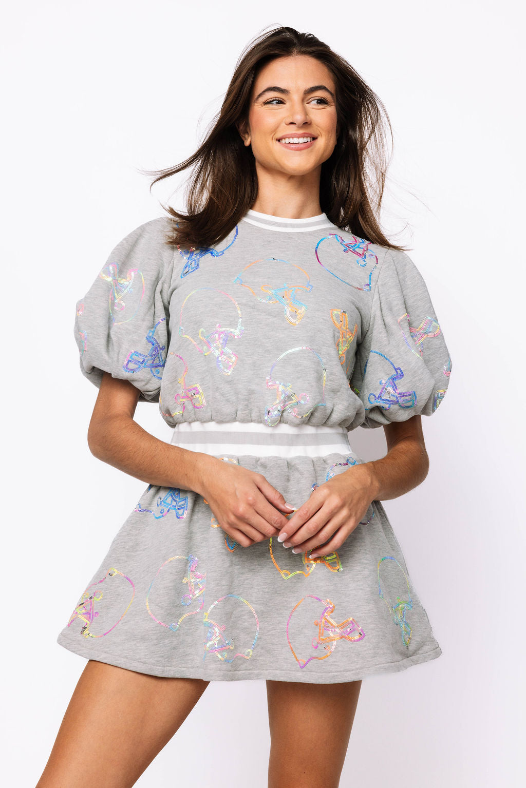 SAMPLE - Grey Multi Helmet Bubble Dress