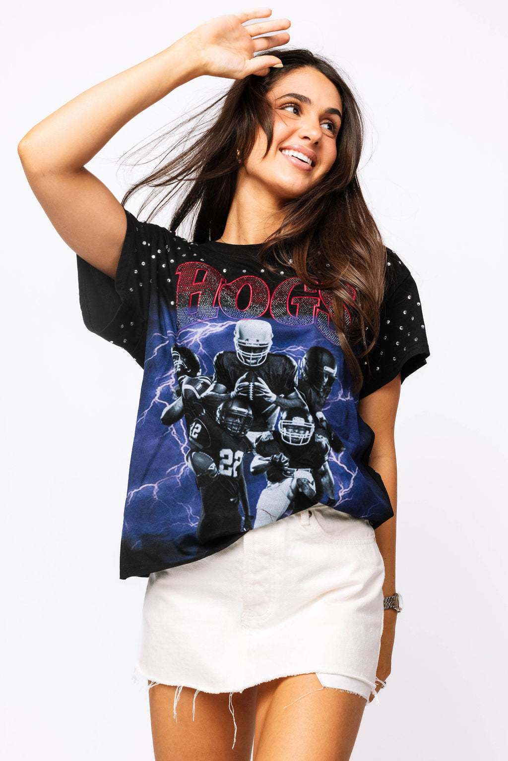 Licensed Sample - Arkansas Vintage Football Player Graphic Tee