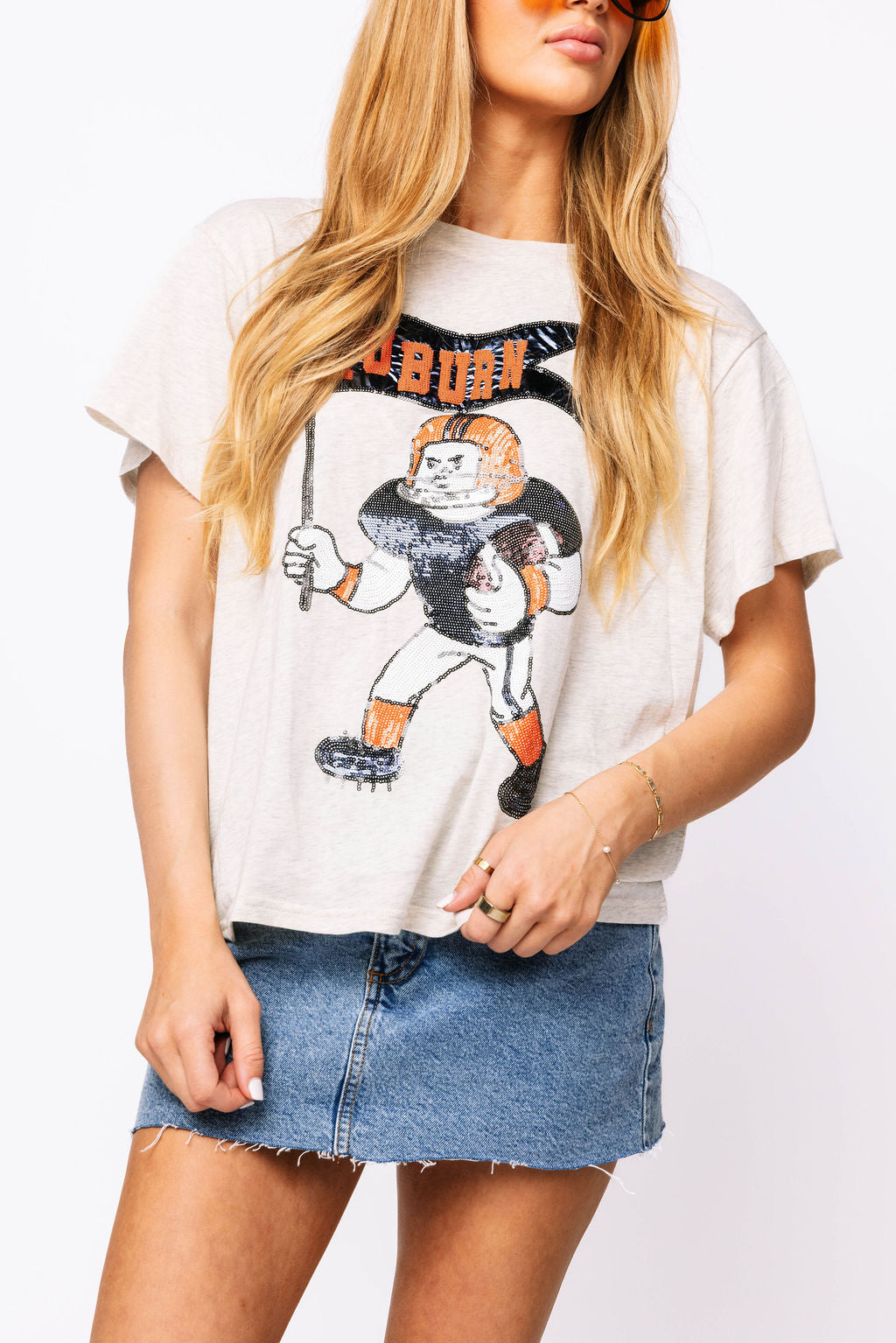Licensed Sample - Auburn Football Player with Flag Tee