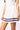 SAMPLE - White & Purple Pleated Cheerleader Skirt