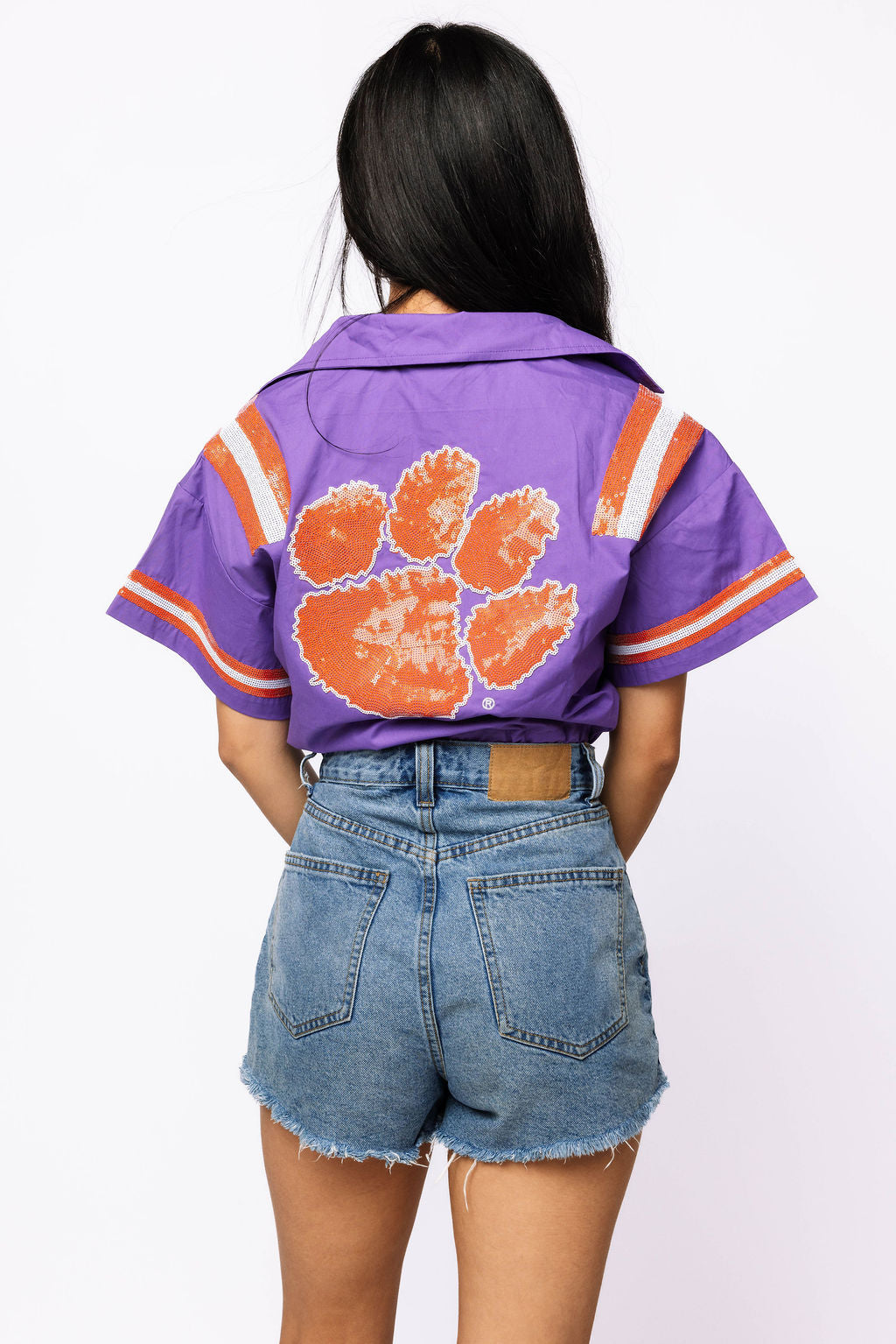 Licensed Sample -Clemson Cotton Tie Bottom Jersey Top