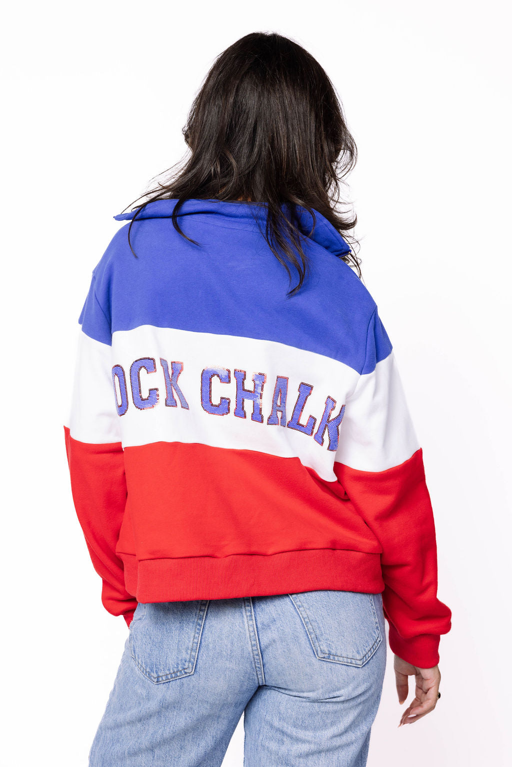 Licensed Sample - Kansas Quarter Zip Colorblock Sweatshirt