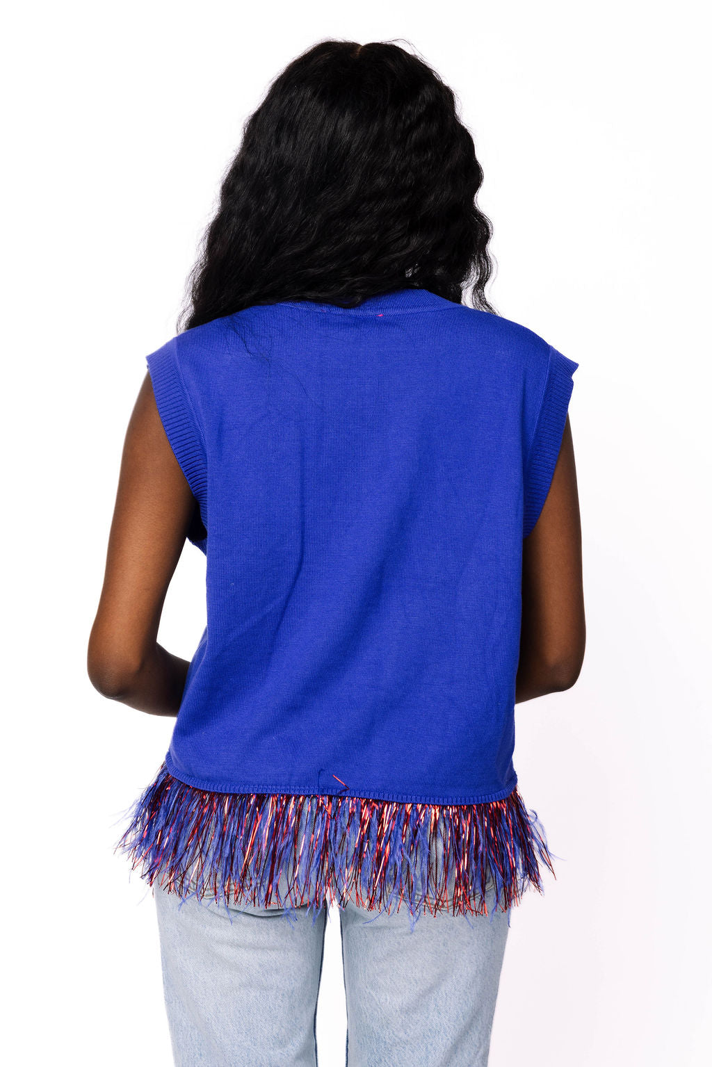 Licensed Sample - SMU Feather Bottom Tank Sweater