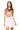 White Sequin Tiger Face Rhinestone Feather Tank Dress