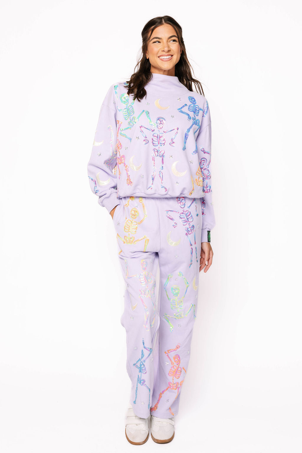 Lavender Multi Dancing Skeleton Sweatpant