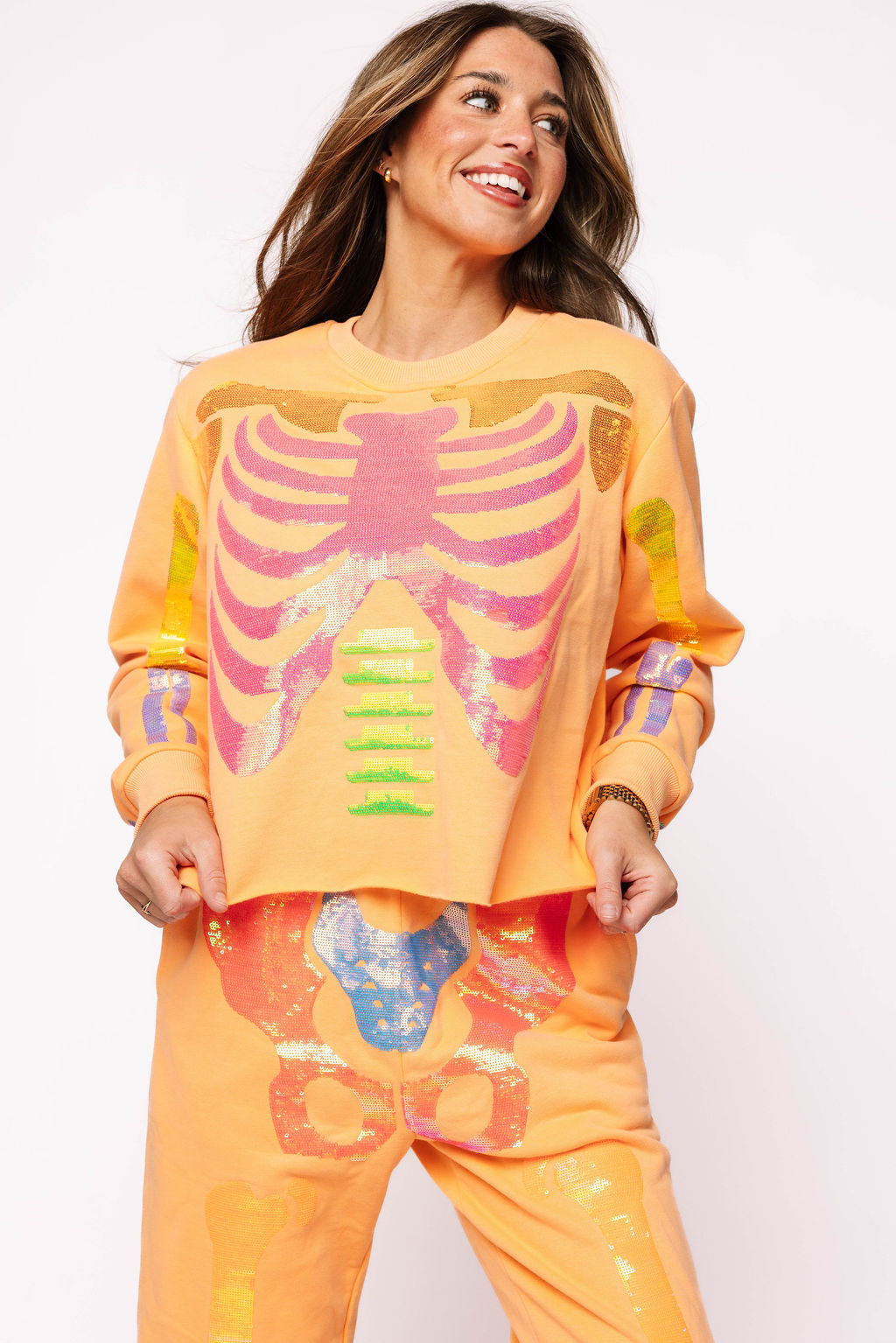 Orange Neon Skeleton Sweatshirt