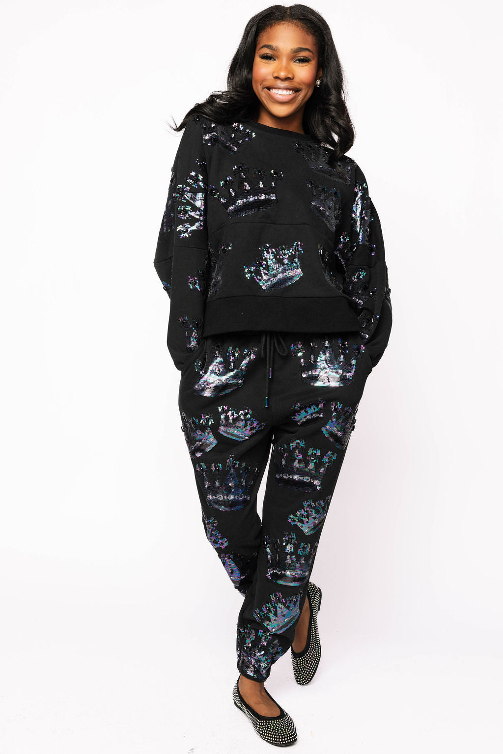 Sample Black Spider Crown Sweatshirt & Jogger Set