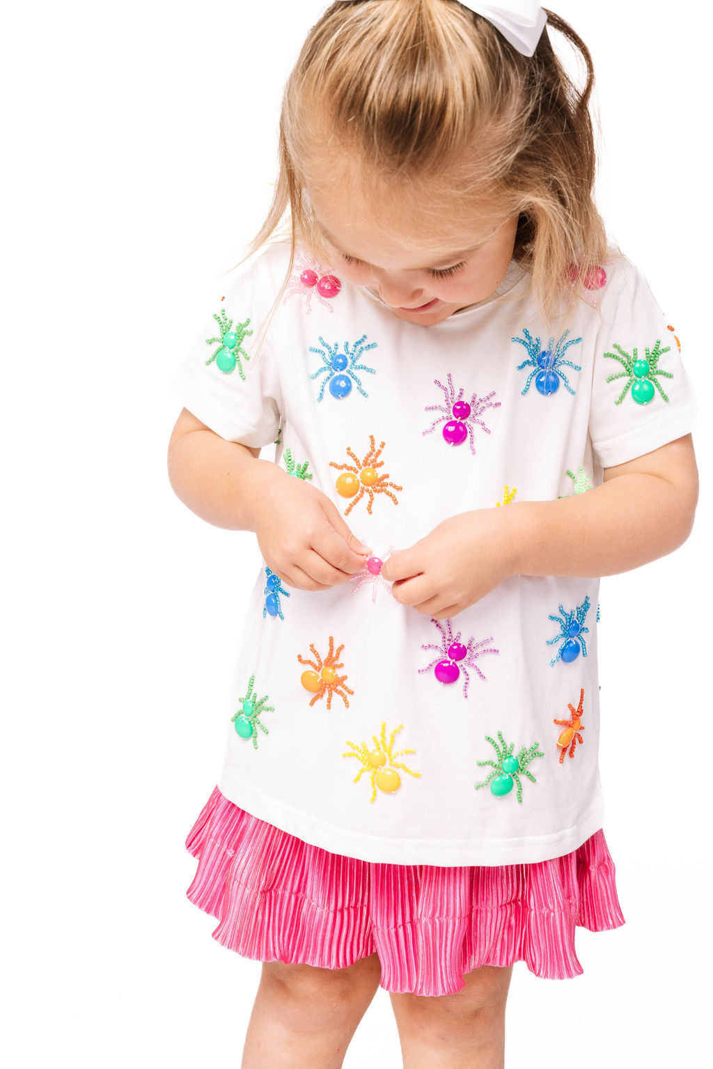 Kids White Multi Spider Tee