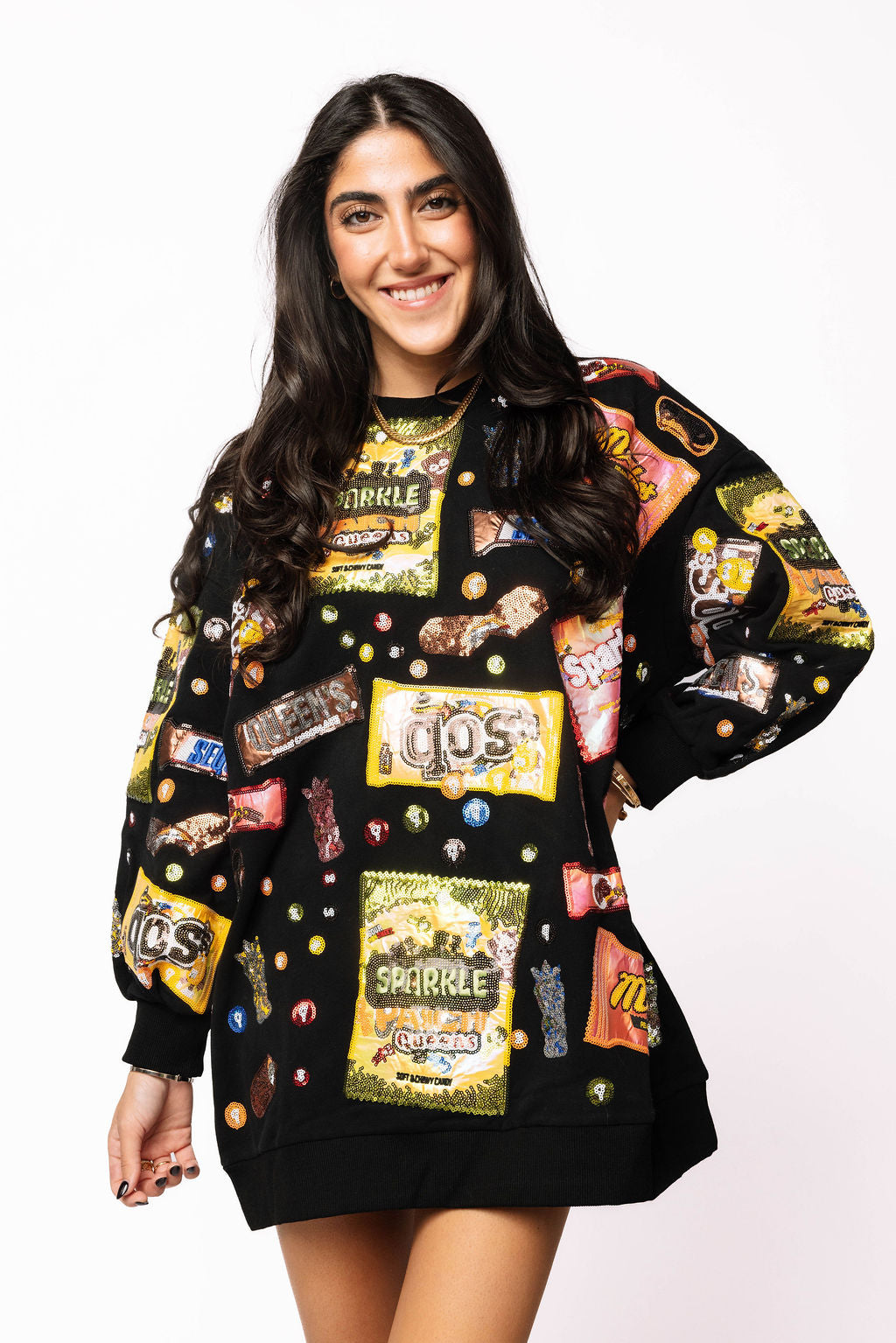 Sample Black Queen of Candy Sweatshirt Dress