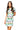 Rainbow Checkered Scattered Shamrock Button Up Knit Short Sleeve Dress