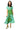 Green Gingham Jeweled Shamrock Cotton Tie Back Midi Dress